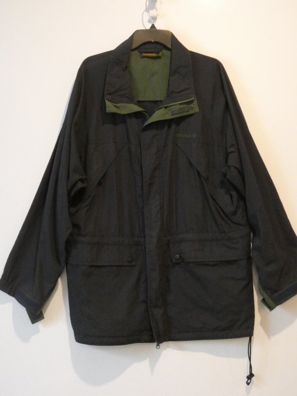 Timberland Weathergear Navy Blue Nylon Full Zip Windbreaker Jacket Size L